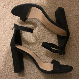 Black Suede Block Heels